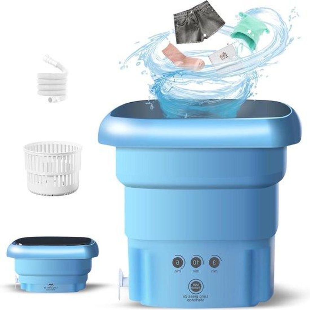 Mini-Wasmaschine 45 Liter - Antibakteriell mit Blaulicht - Reise-Waschmaschine für Unterwäsche, Socken, Babykleidung