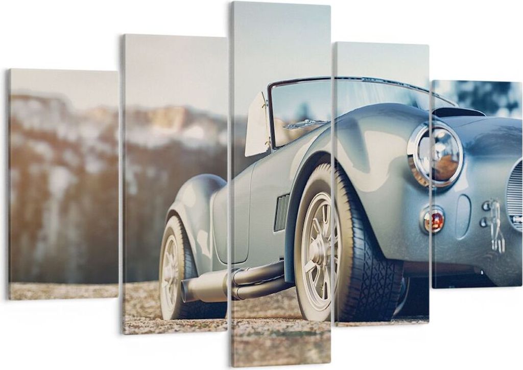 Bild auf Leinwand - Leinwandbild - 5 Teile - Kobra Sport Auto - 150x100cm - Wand Bild - Wanddeko - Wandbilder - Leinwanddruck - Bilder - Wanddekora...