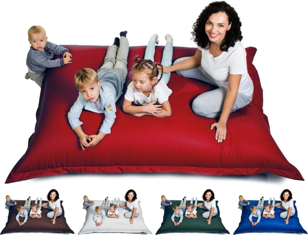 sunnypillow XL Sitzsack Sitzkissen aus Kunstleder Outdoor & Indoor 100 x 150 cm mit 140L Styropor Füllung Sessel für Kinder & Erwachsene Sofa Bea...