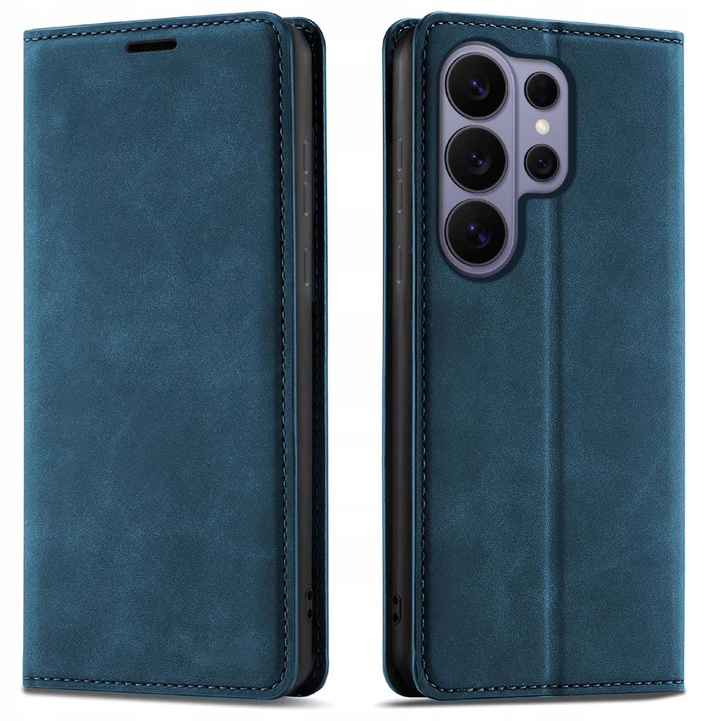 Klapphülle für Samsung S26 Ultra – mit Magnetverschluss, aus Leder + 9H-Glas