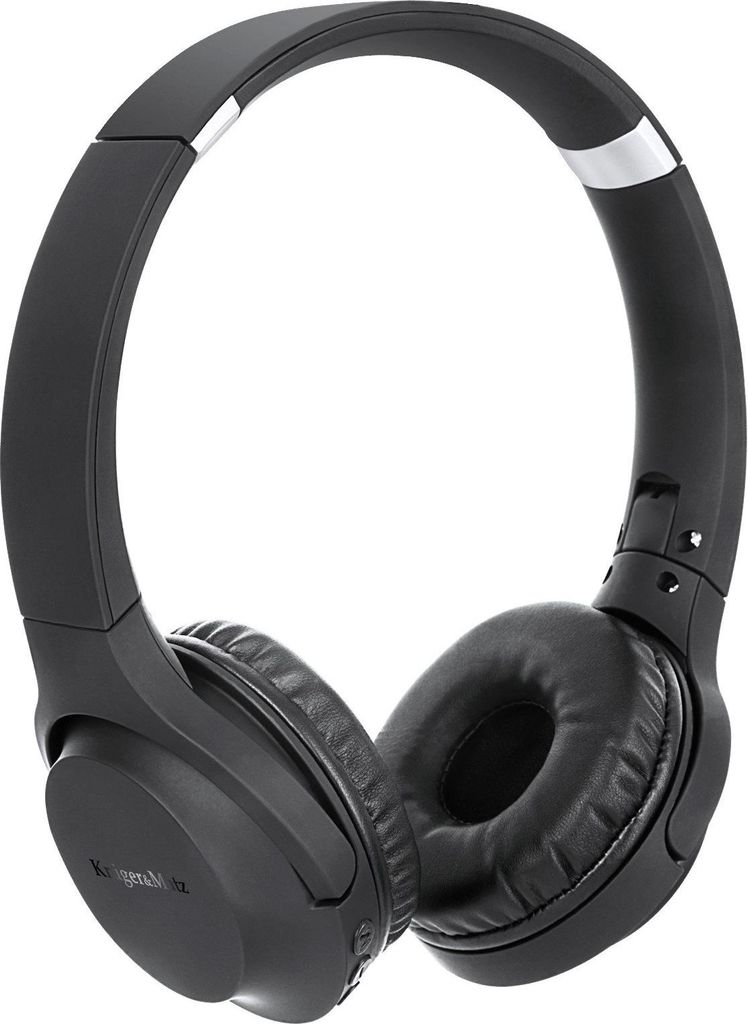 A black KrugerMatz Wave 2 Wireless On-Ear-Kopfhörer is shown against a white background.