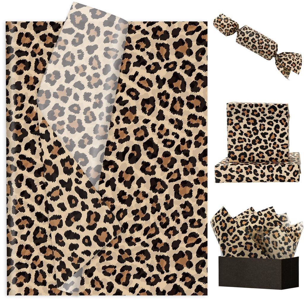 100 listů hedvábného papíru s leopardím vzorem pro balení Obrázek produktu 