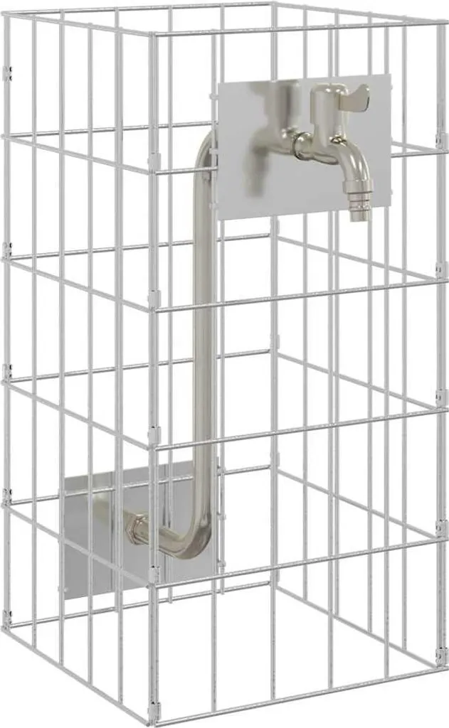 Robinet Extérieur Inox Argenté 26x25x50 cm Résistant aux Intempéries