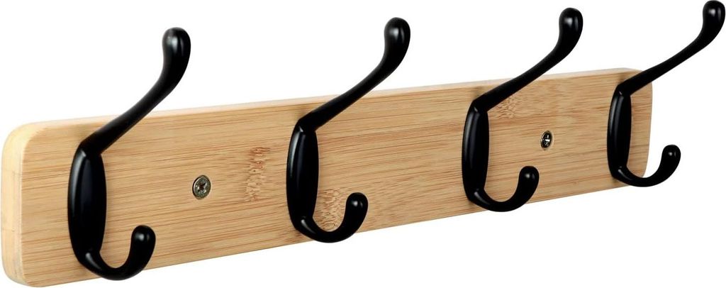 Wandmontierte Holzgarderobe mit 4 Haken für Eingangsbereich, Badezimmer, Schlafzimmer, Küche. Garderobe