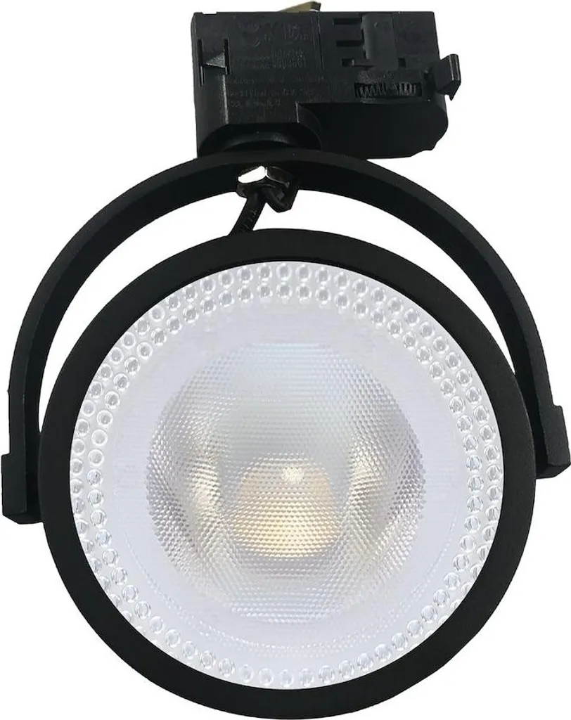 Projecteur Rail Triphasé Orientable LUGAR Noir avec Douille GU10 AR111