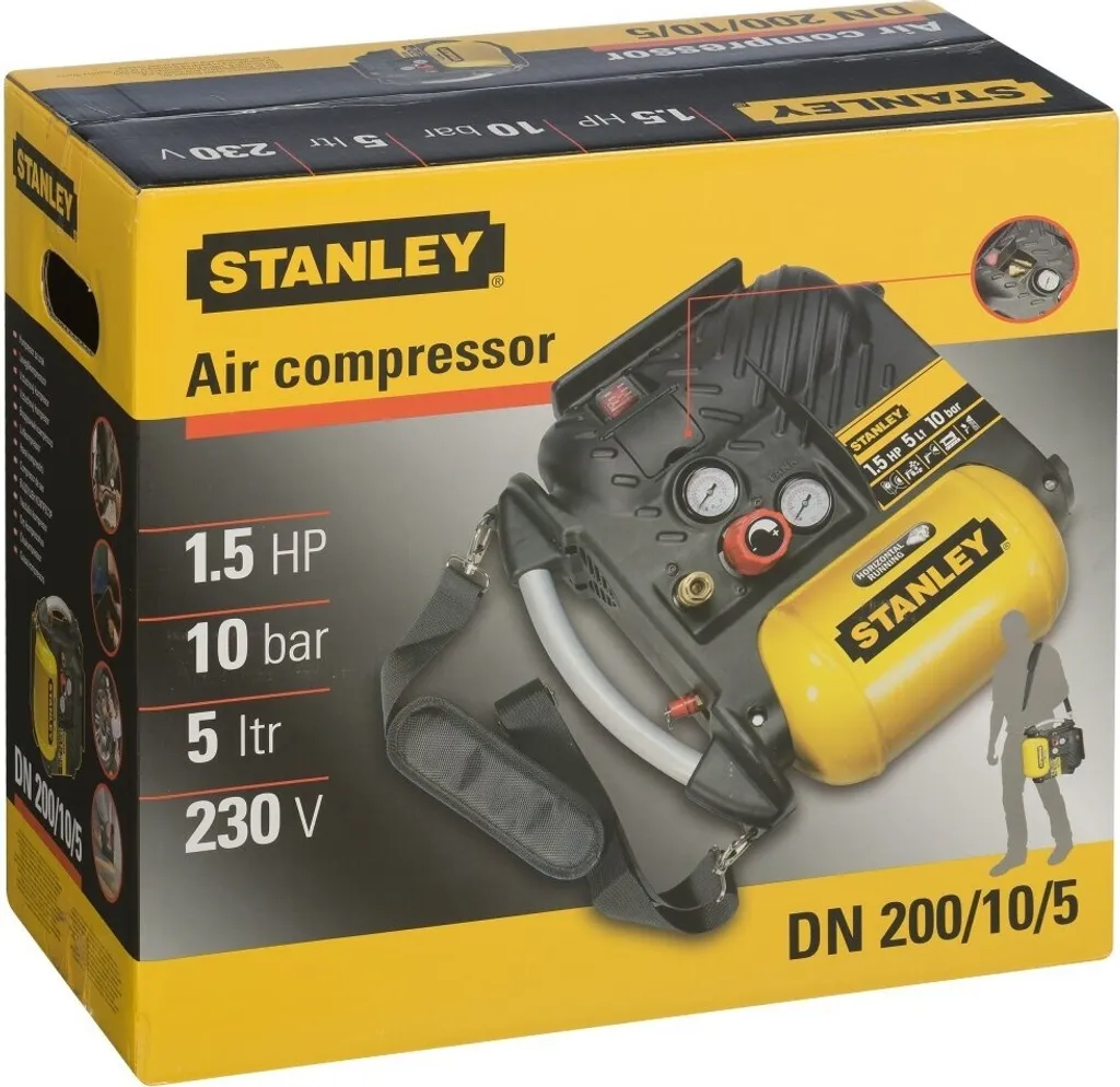 Compresseur sans huile Stanley 10 bar - Modèle DN 200/10/5 compact 5L - 3