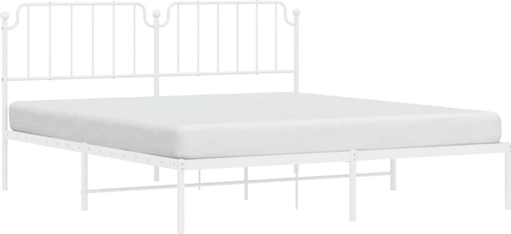 vidaXL Bettgestell mit Kopfteil Metall Weiß 183x213 cm