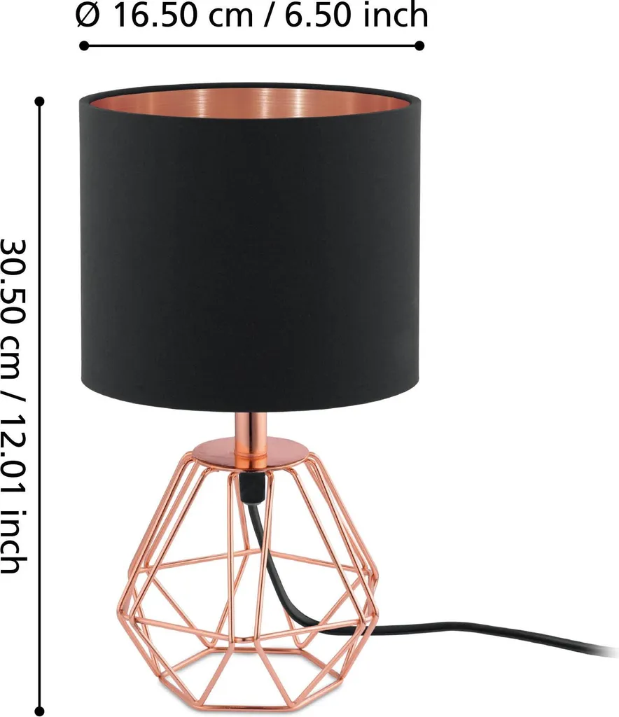 Lampada Eglo Carlton 2 Rame e Nero: Illuminazione d'Atmosfera Moderna - 9