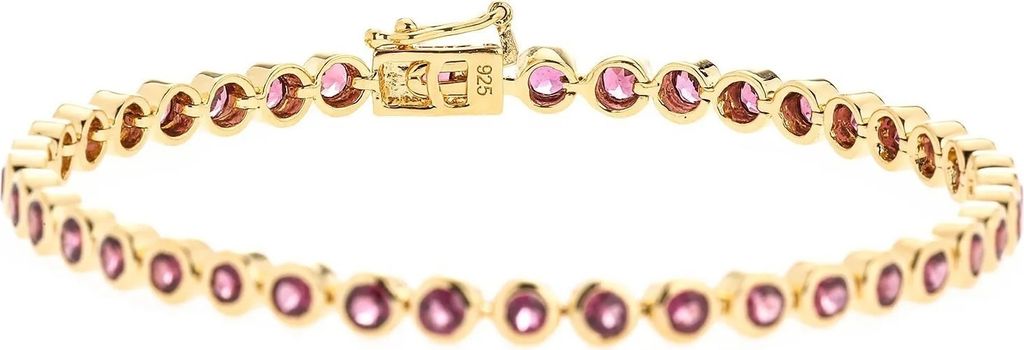 Vira Jewels Armband 925/- Sterling Silber 19cm gelb Rhodolith lila 147260002V