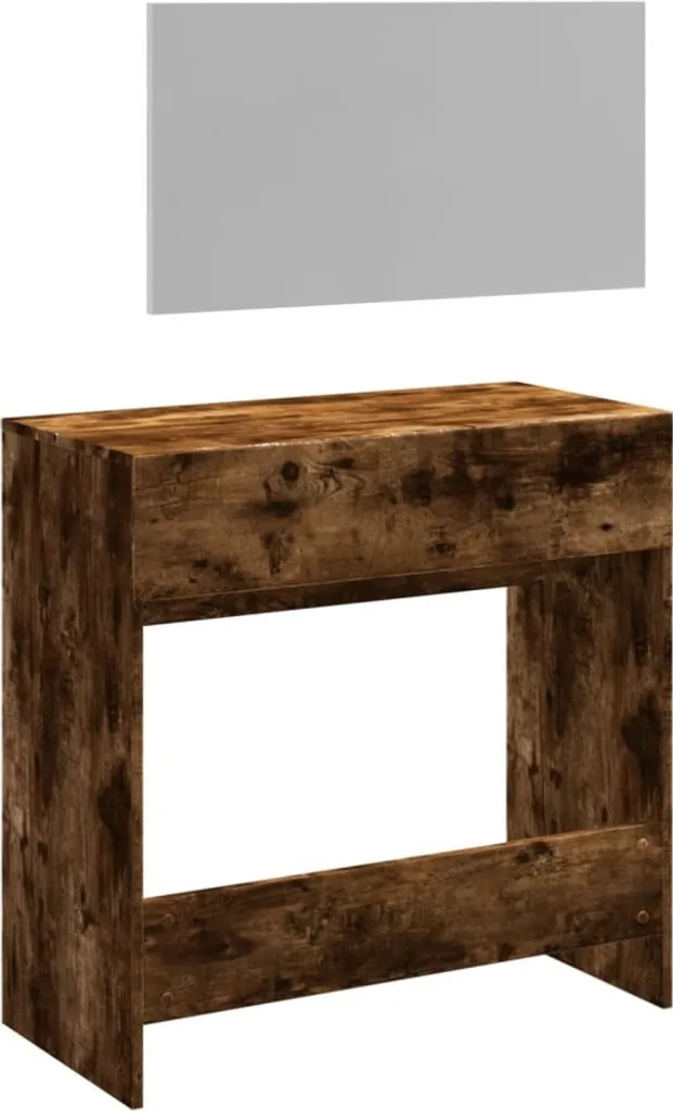 Tavolo da Trucco BEI CLORIS 80cm Rovere Fumé con Specchiera - 7