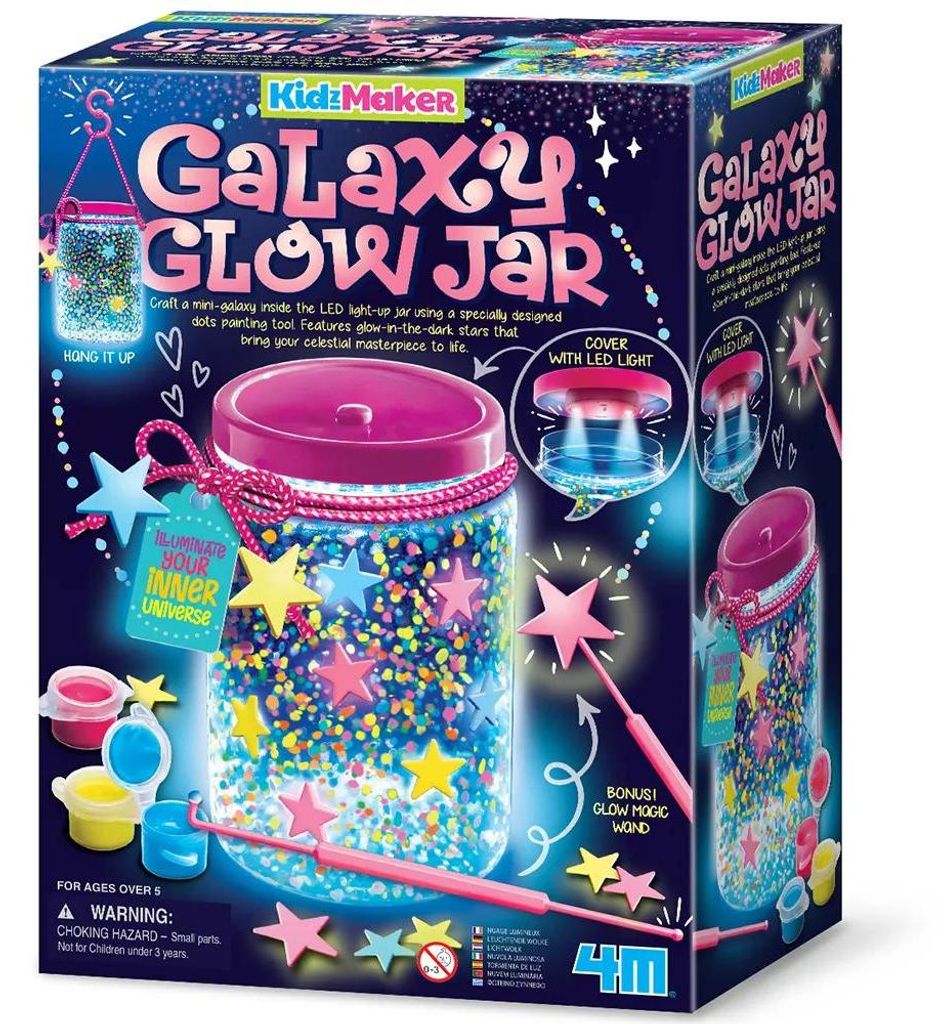4M KidzLabs Spielzeug Set Galaxy Glow Jar leuchtendes Glas Produktbild 