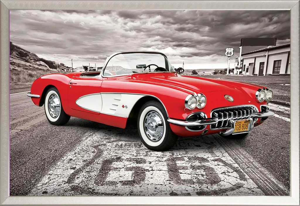 Corvette 1959 Classic Car: Poster Incorniciato Shinsuke Argento
