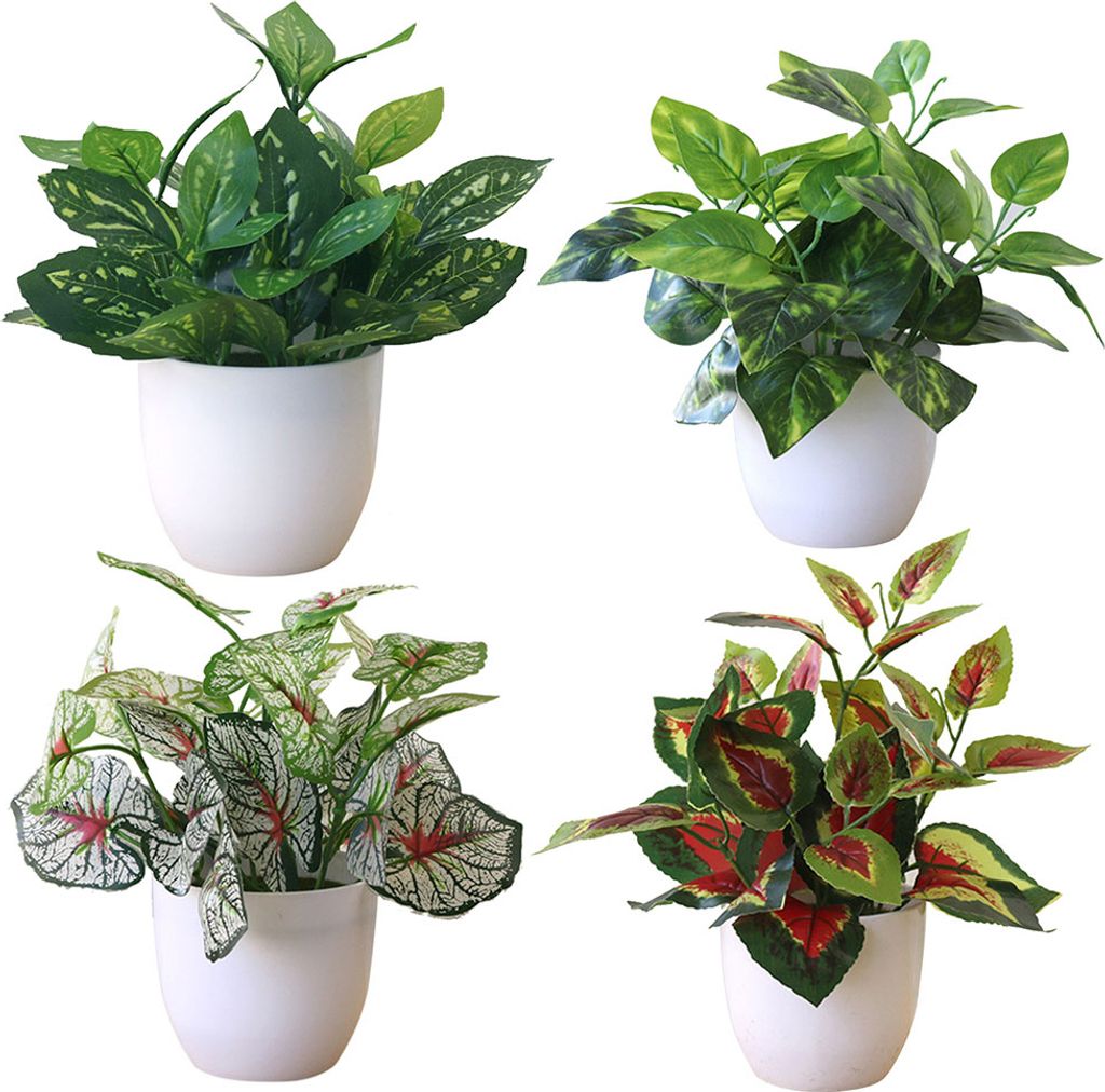 Frisches künstliches Laub-Pflanzentopf-Bonsai-Mall-Büro-Dekor-(4)