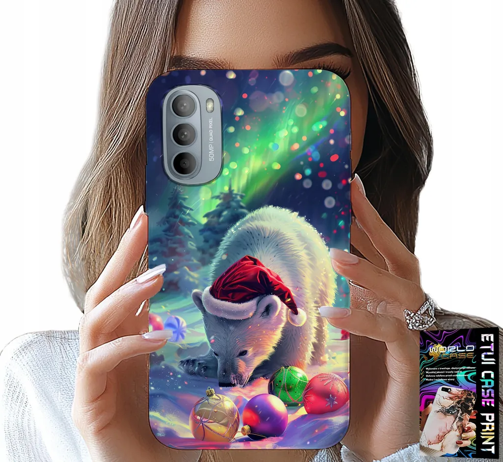Regalo Natale Moto G52 G82: Custodia Orso Bombshell + Pellicola Folia