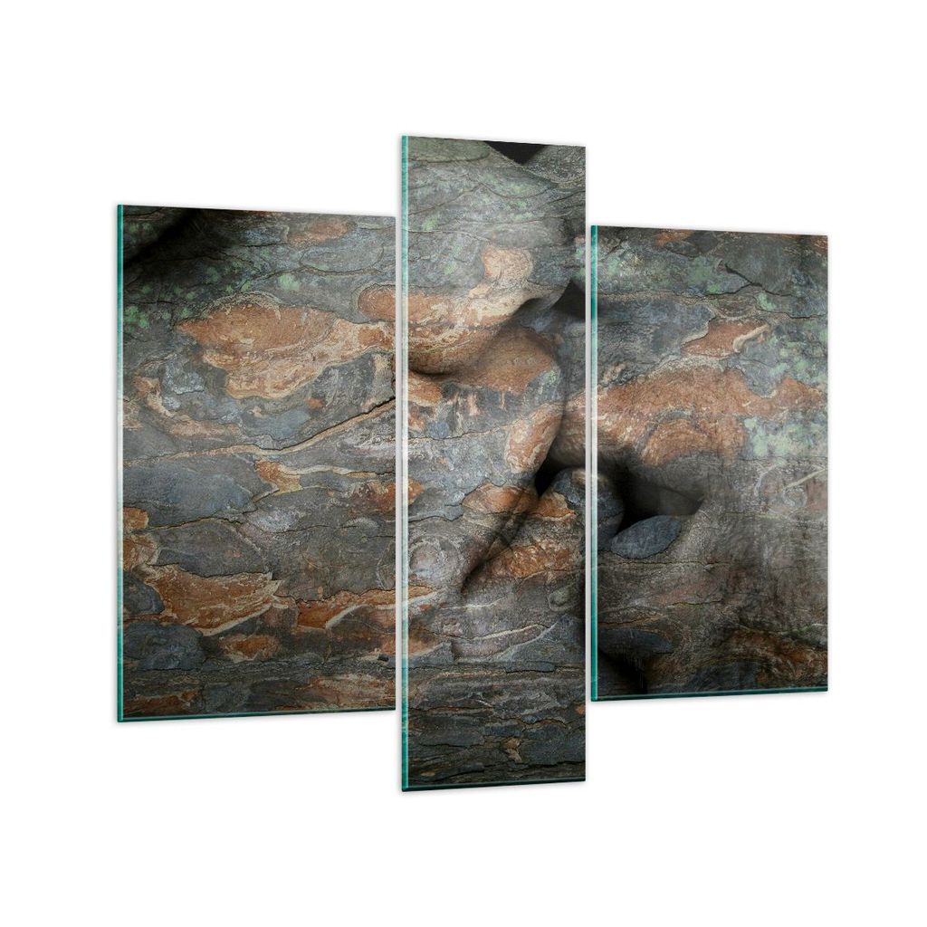 Bilder auf glas - Frau Mann Kuss Abstraktion - 95x80cm - Glasbilder - Wandbilder - Kunstdruck - zum Aufhängen bereit - Wanddekoration aus Glas - G...