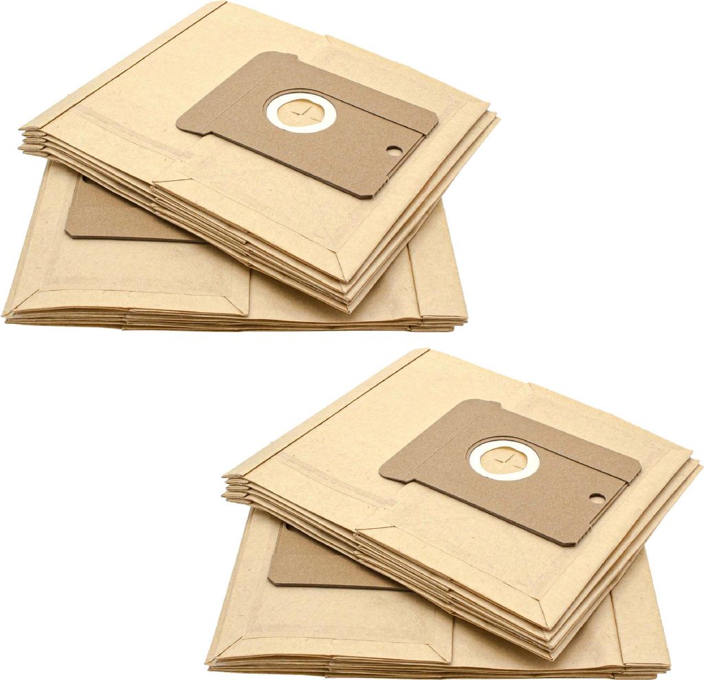 vhbw 20x Staubbeutel kompatibel mit Chromex Compact Staubsauger - 22, 23, 24, 25, 26 28cm x 20,5cm Sandfarben