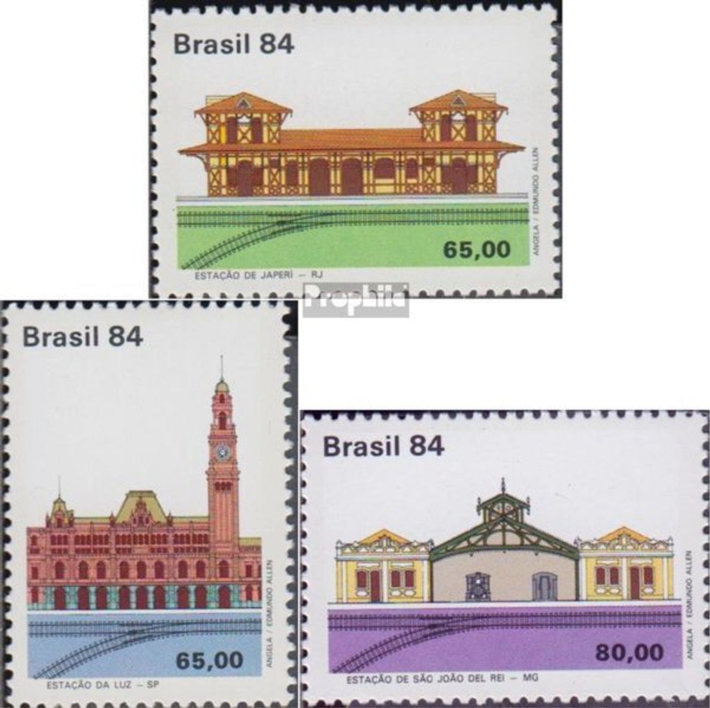 Briefmarken Brasilien 1984 Mi 2058-2060 (kompl.Ausg.) postfrisch Bahnhöfe