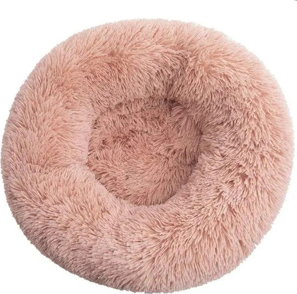 Panier pour chien 90 cm anti-stress - Lit rouge en peluche ultra-moelleux