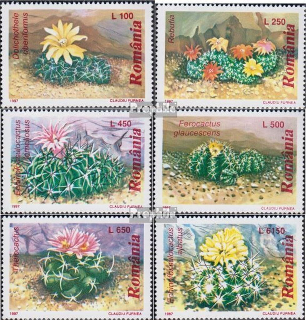 Briefmarken Rumänien 1997 Mi 5256-5261 (kompl.Ausg.) postfrisch Kakteen