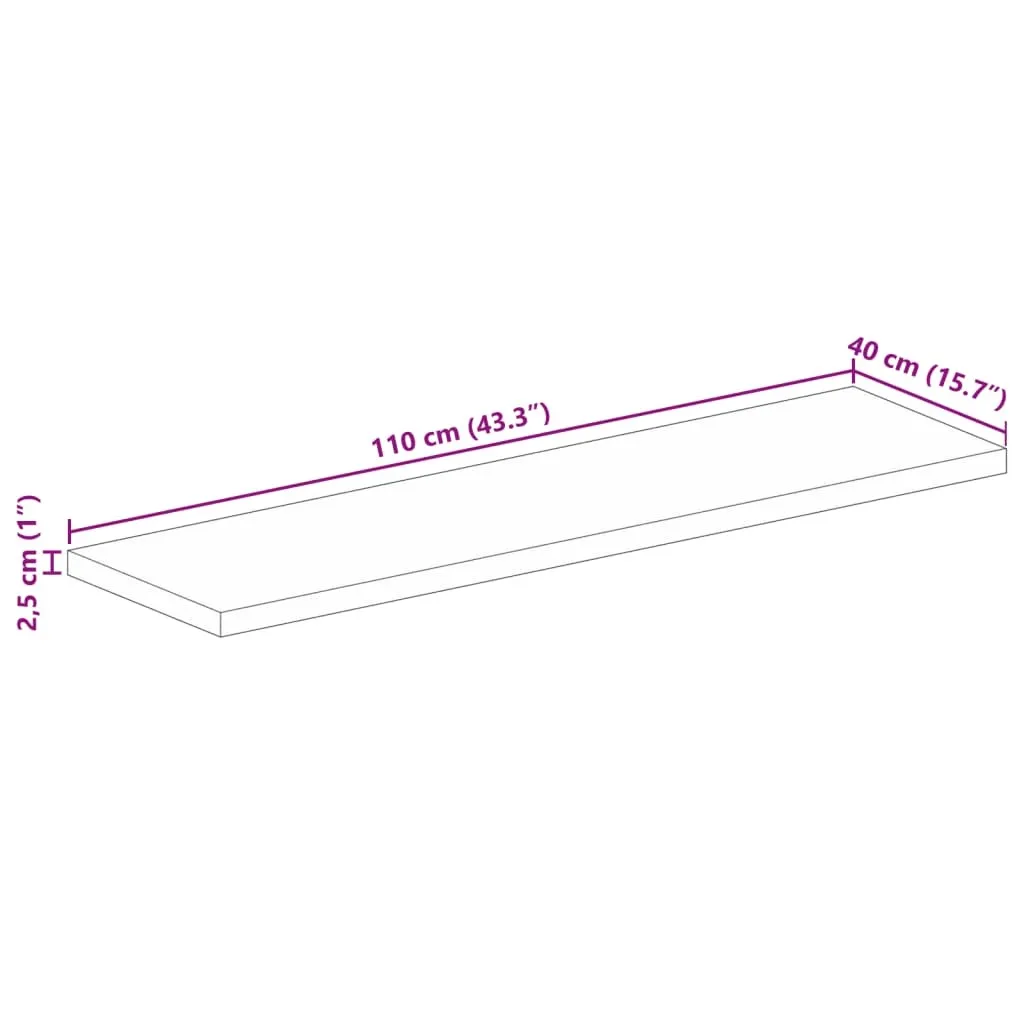 Piano del tavolo 110x40x2,5 cm rettangolare in legno massiccio di mango - 9