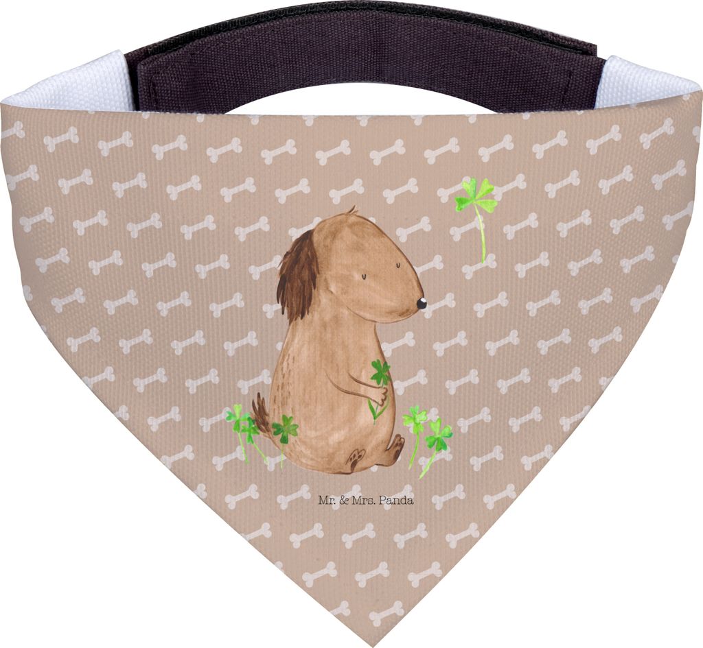 Mr. & Mrs. Panda Bandana Hund Kleeblatt - Hundeglück - Geschenk, Glücksbringer, Sprüche, Viel Glück, Dreieckstuch, Halstuch Für Hunde, Süß