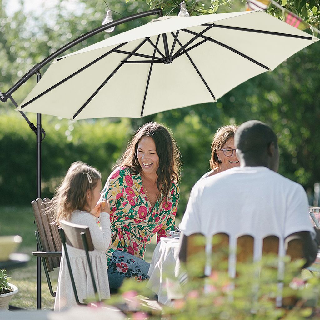 LZQ ALU Sonnenschirm Gartenschirm Ø350cm Terrassenschirm Produktbild 4