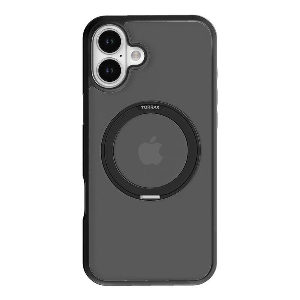 Torras Ostand Pro Hülle für iPhone 16 Plus, schwarz