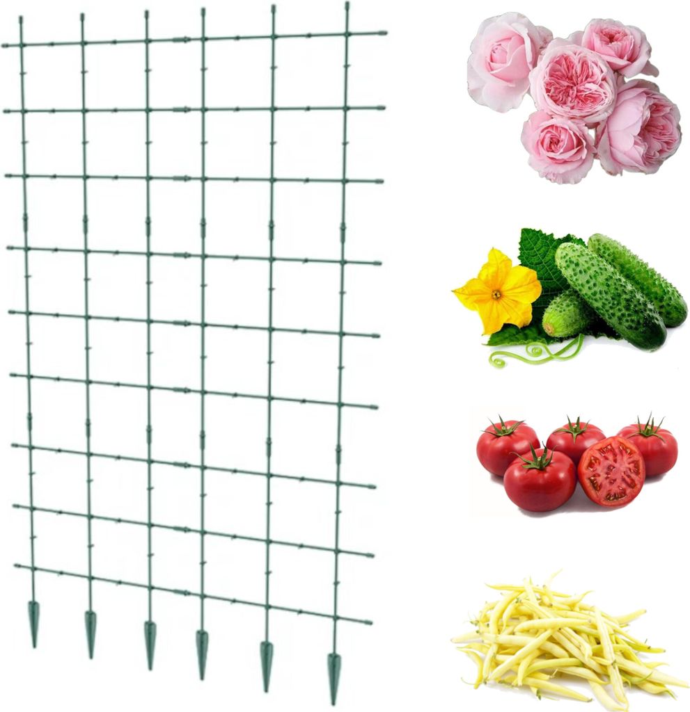 Rankgitter für Gartenpflanzen Rankhilfe Gartenstütze für Kletterpflanzen 120 x 180cm, Gestell, Pergola, Leiter, Spalier für Tomaten, Gurken, Bl...