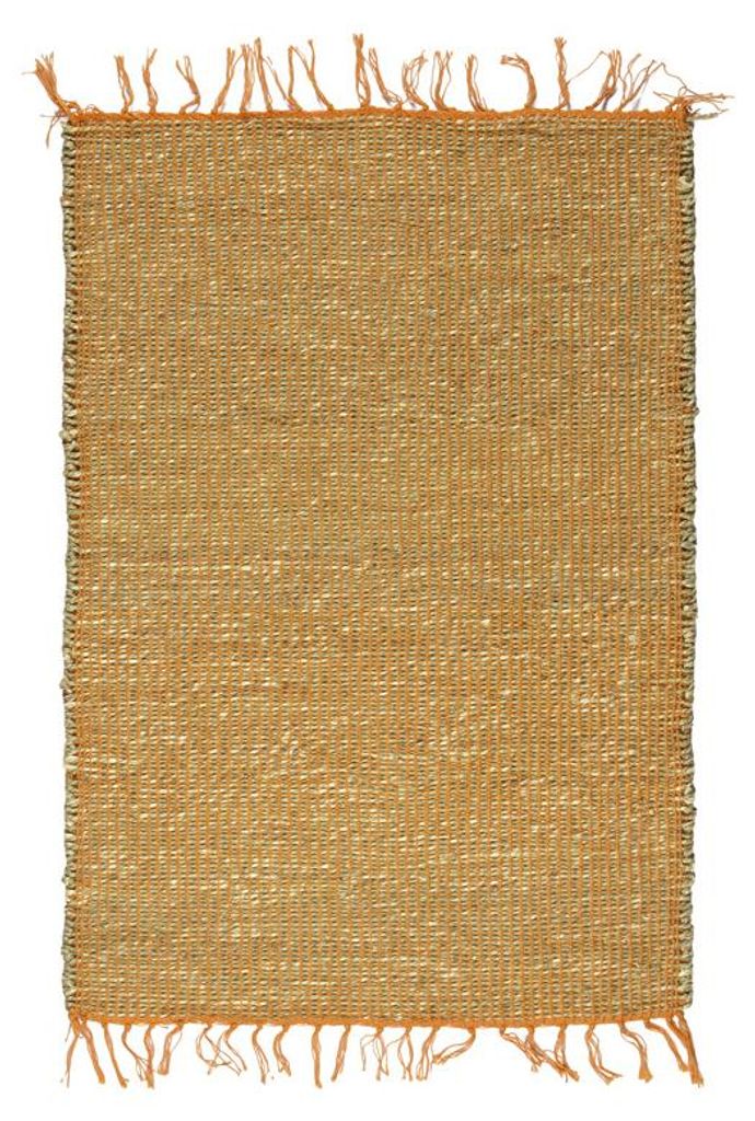 Teppich aus Seegras und Baumwolle in Orange 60x90