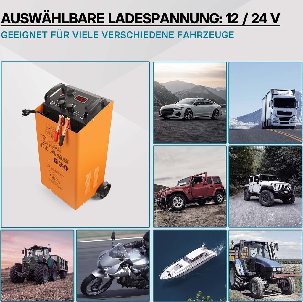 Wiltec Batterieladegerät 12V 24V 90A Batterie, Ladegerät Produktbild 3