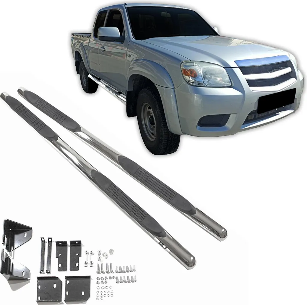 Marche-Pieds Latéraux pour Mazda BT-50 2006-2012 Double Cabine 2 Pièces