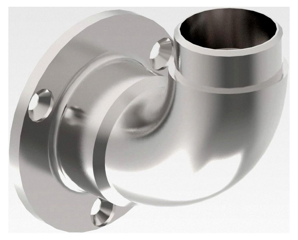 Wandflansch Edelstahl für Rohr 42,4 x 2,0 mm 90 Grad Flansch Edelstahlrohr Steckfitting Wandhalterung für Handlauf Befestigung