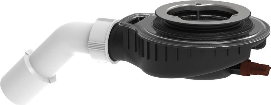 TRINNITY Duschwannen-Ablaufgarnitur für flache Duschwannen, DN 90, 60 mm mit Siphon und Kriechwasseranschluss