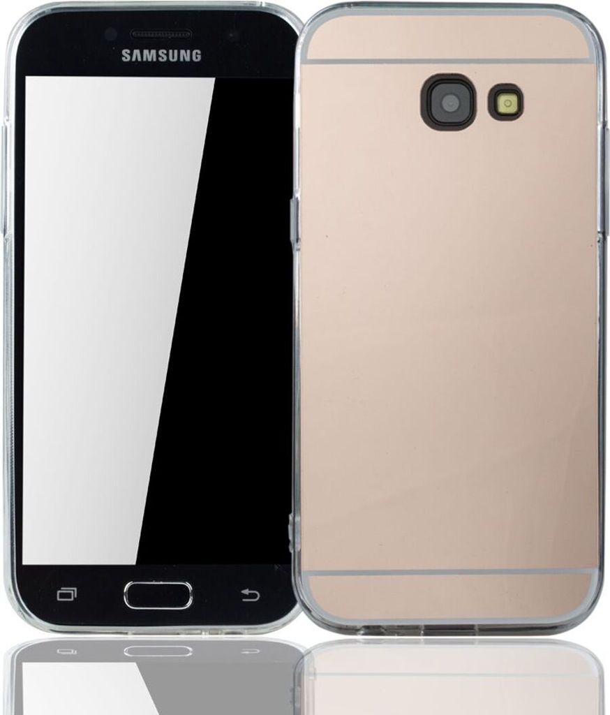 Samsung Galaxy A5 2017 Handy Hülle Spiegel Mirror Soft-Case Schutz-Cover Rose Gold
