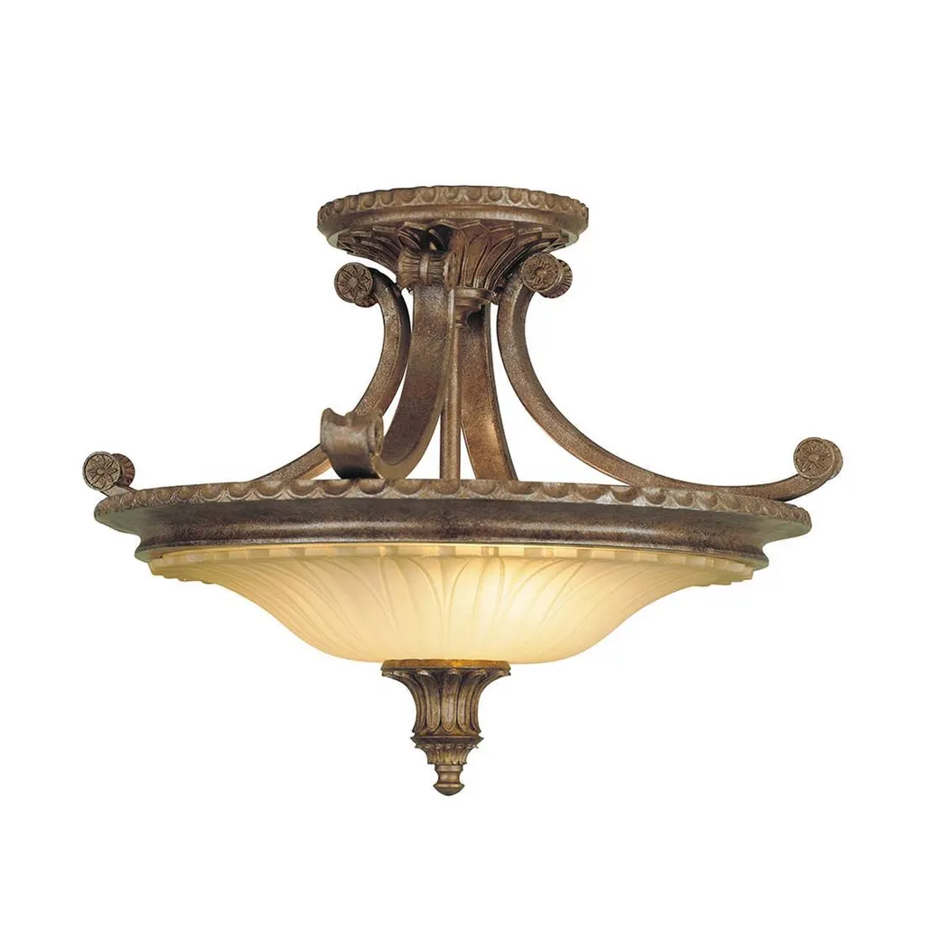 Plafonnier Feiss Stirling Castle Bronze Britannique 2xE27 Métal Luxe