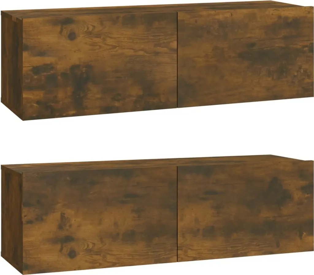 Set 2 Mobili TV Sospesi SYFAX™ Rovere Fumo 100cm - Design Moderno