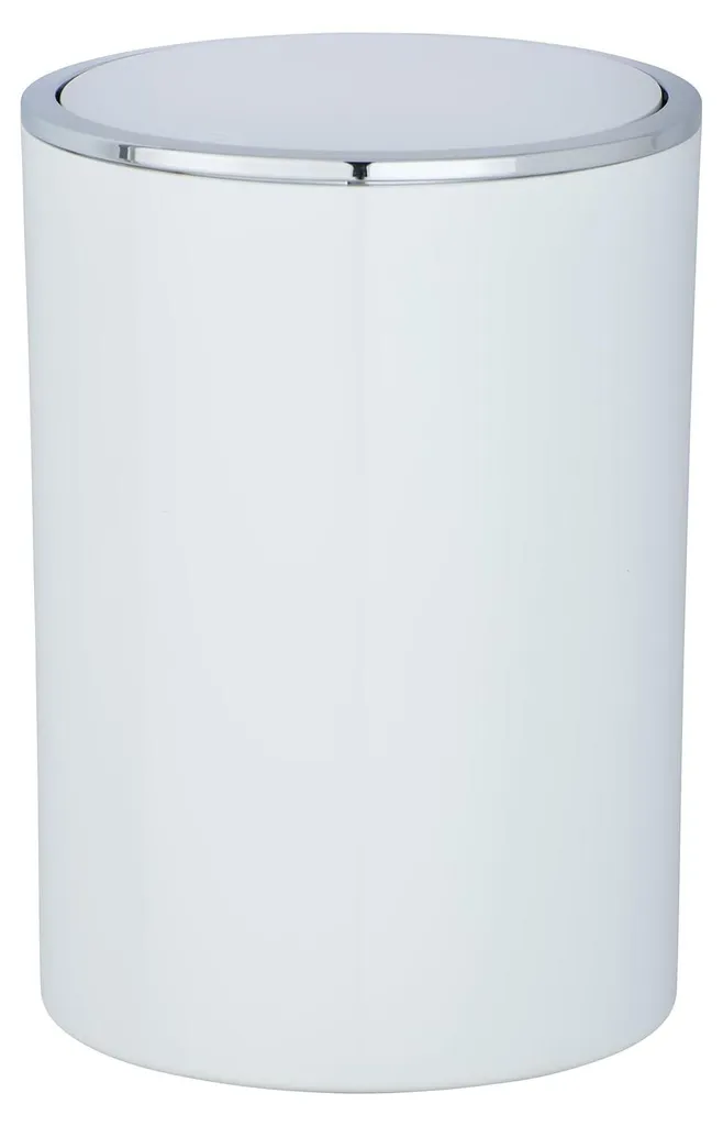 Poubelle WC invités et salle de bains Inca 5L blanche, design compact