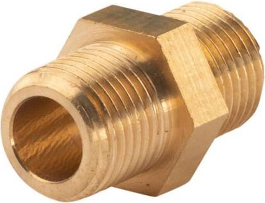 Messing Gewinde-Fitting Doppelnippel 1/8' AG - 1/8' AG (DN6) - schwere Ausführung