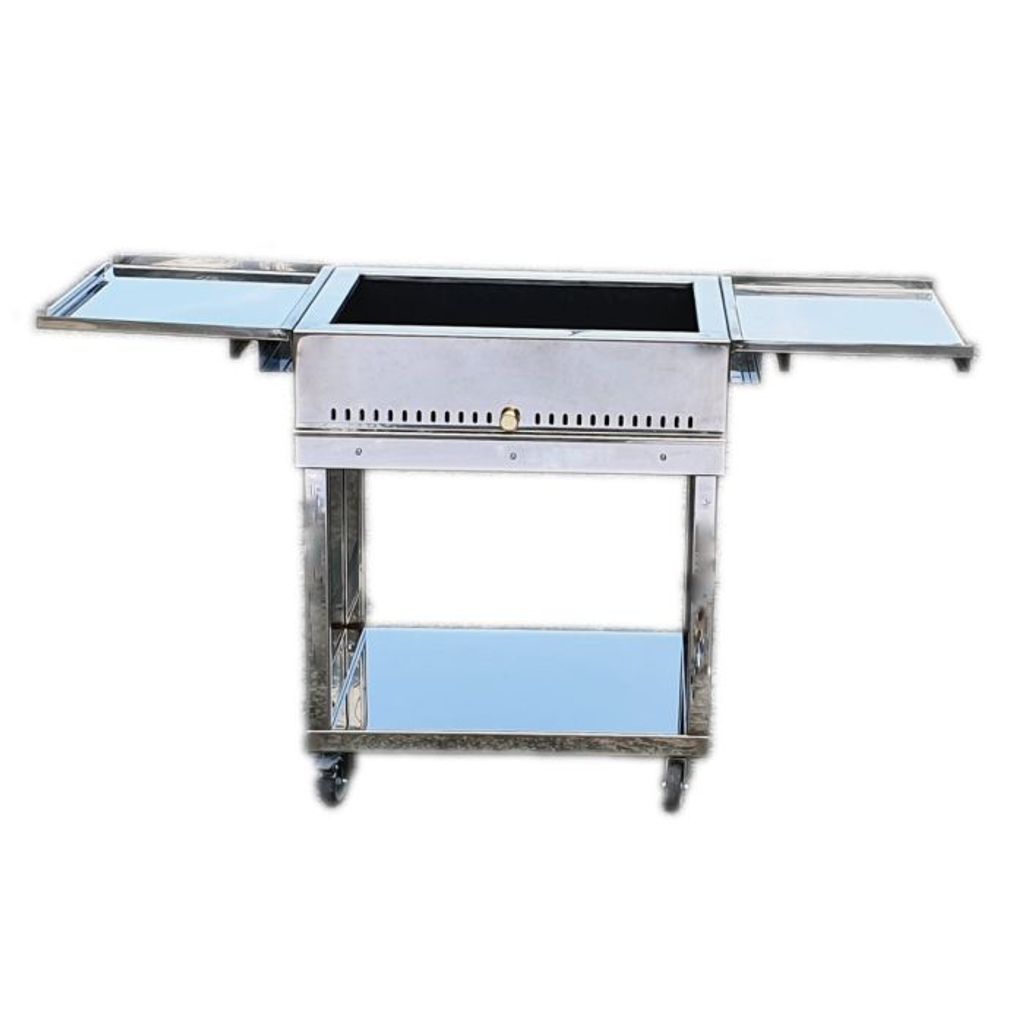 Edelstahl-Holzkohlegrill L 70 x T 53