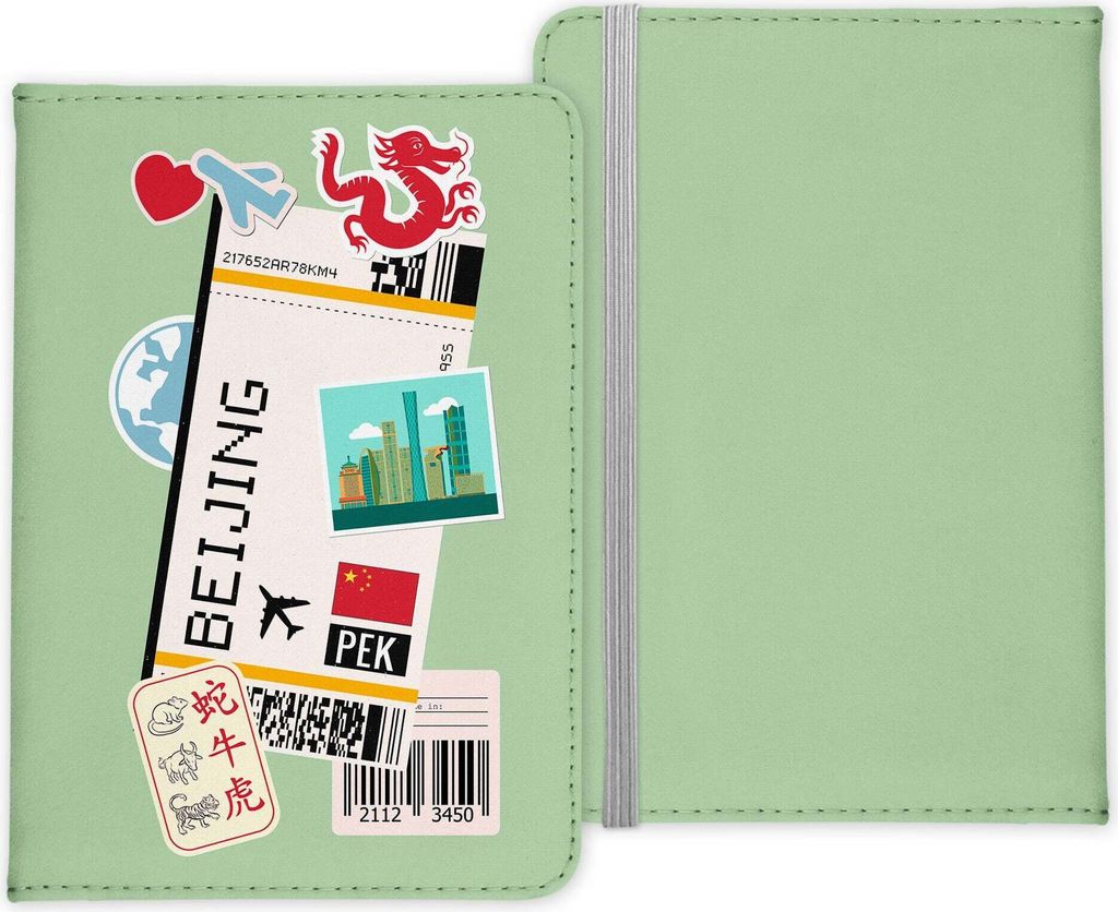 22Feels Peking Souvenir Reisepasshülle Organizer Reisen Gadgets Beijing China Hauptstadt Asien Urlaub Kunst-Leder Etui Cover Frauen Männer Kinder