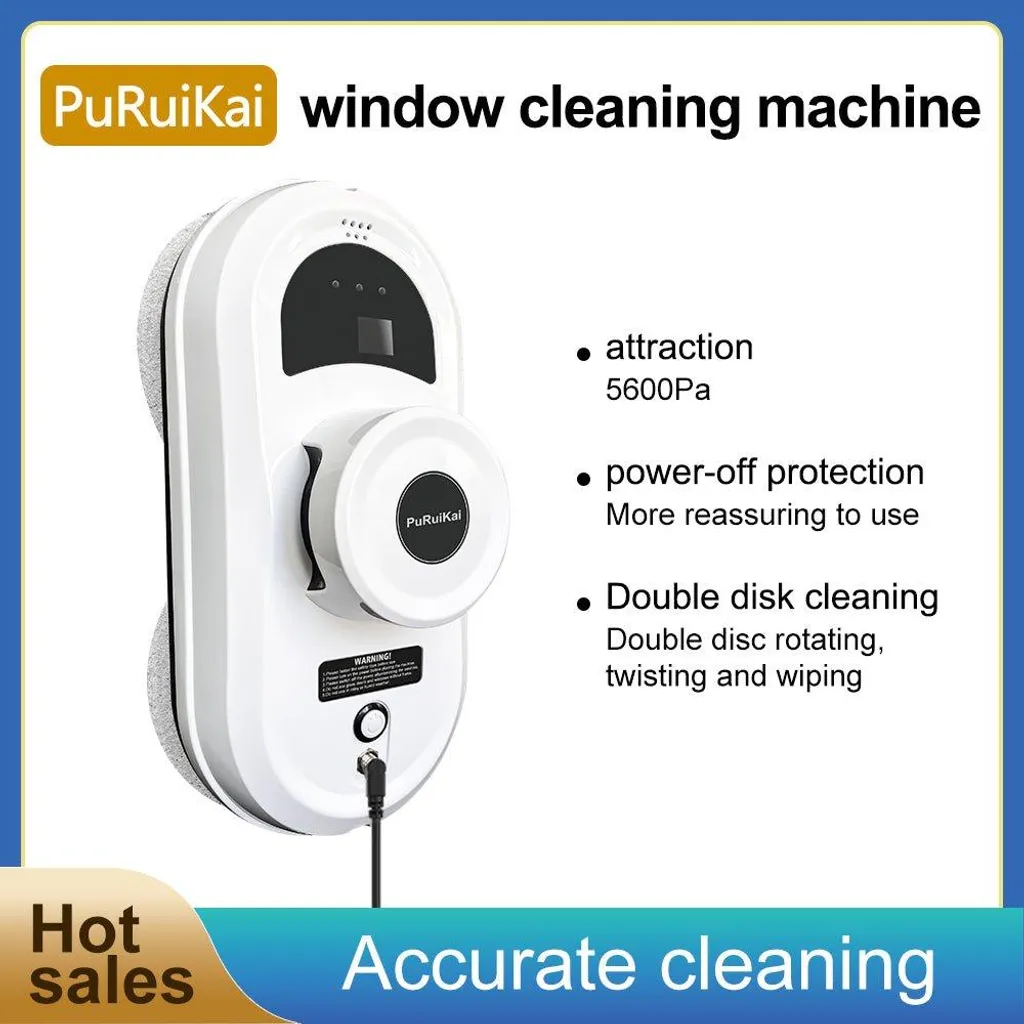 Robot lave-vitres puissant 2800 Pa avec télécommande et navigation IA - 5