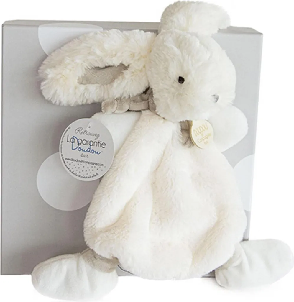 Doudou Lapin Crème 26 cm Antiallergique - Coffret Sommet Paisible