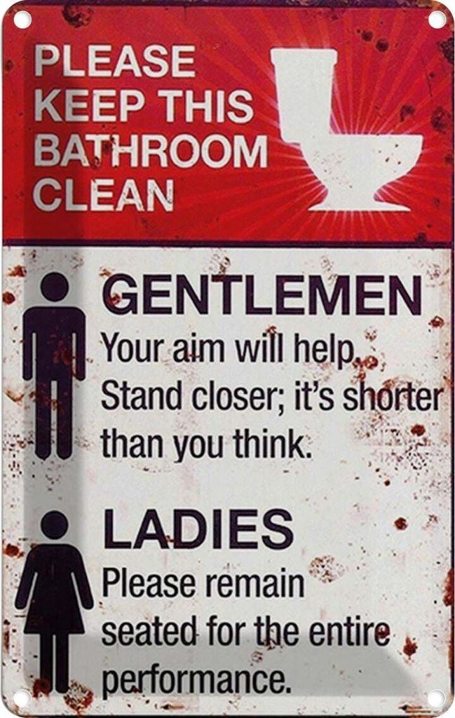 vianmo Blechschild 18x12 cm Gentlemen Ladies WC Toilette