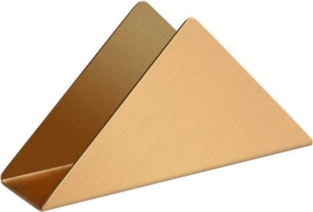 Porte-serviette doré en acier - Design triangle minimaliste pour la table