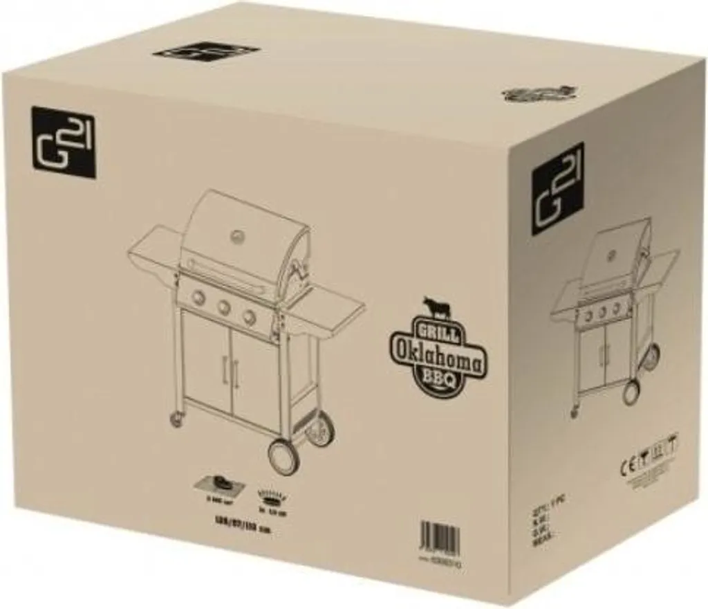 Barbecue G21 Oklahoma 3 brûleurs inox et système Flame Tamer inclus