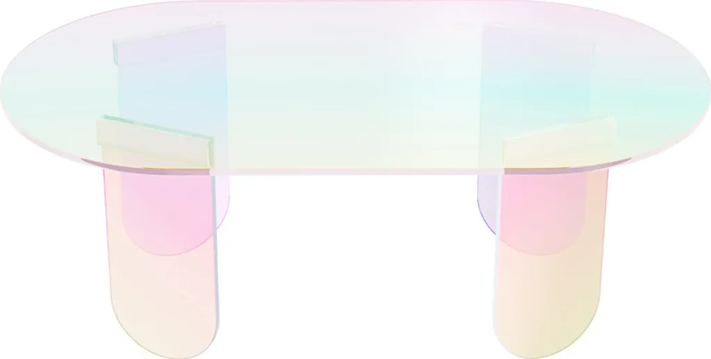 WISFOR Table Basse Acrylique 95x50x36cm - Table d'Appoint Design Moderne