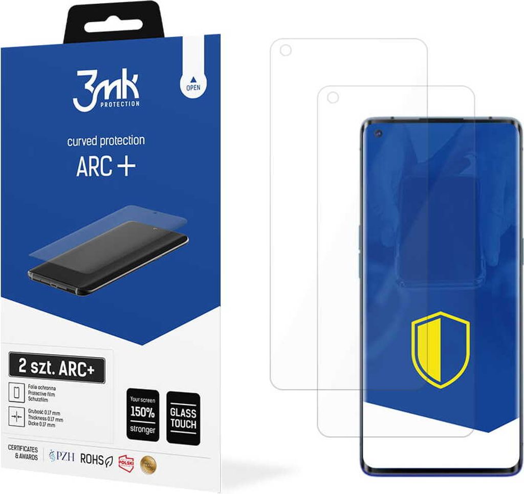 3mk Display Schutzfolie ARC+ für Oppo Reno 3 Pro 0,17mm Self-Heal (2 Stück)