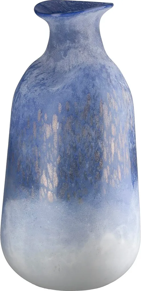 Grand vase bleu Azur en verre artistique fait main - Design exclusif