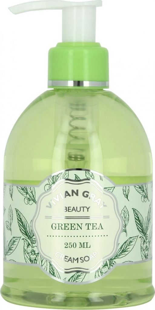 VIVIAN GRAY 1310 Seifenspender mit Creme-Seife Naturals, Green Tea, grün (250 ml)