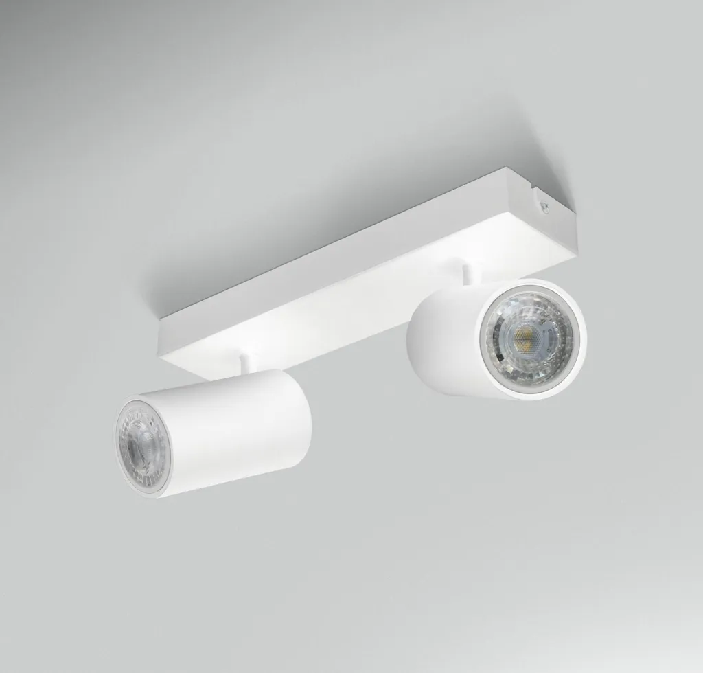 Plafonnier Double Spot Orientable Blanc 2xGU10 Century Enfasi en Saillie